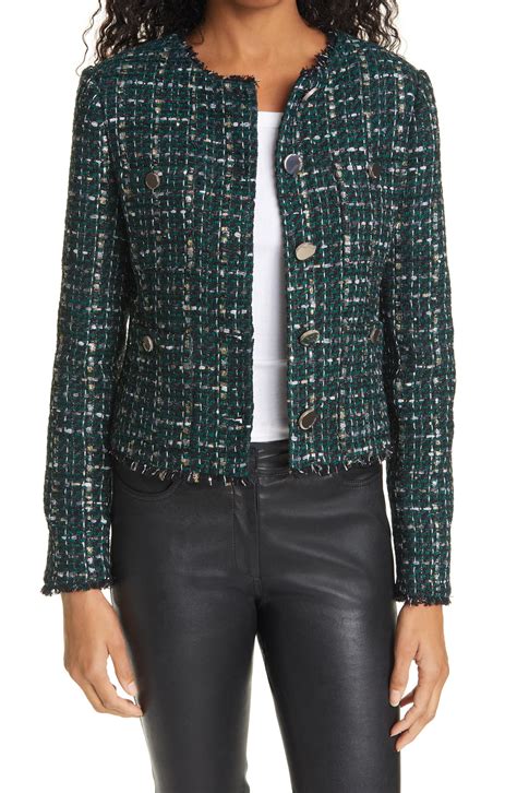 boxy boucle tweed jacket